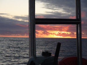 Sunset as seen from Shang Du, anchored in James Bay St. Helena.