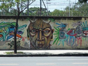 The graffiti in Rio is abundant, but not always legal. Some are, however, and we suppose this to be one of them - rather well done. also on the way to the Zoo.