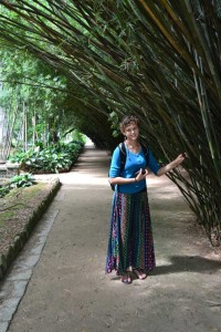 We felt too embarrassed to take pictures of half dressed pregnant ladies, so here is Marike in one of the settings they liked. The bamboo forest.