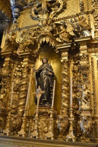 In the Little chapel linked to the Abbey. Baroque Style : Woodcarvings ovelayed with gold