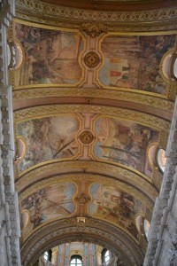 The ceilings in the Candelaria depicting the story of the shipwreck.