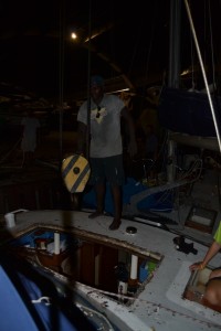 We had to remove a panel in the deck to remove the engine. There is no other way to do this.