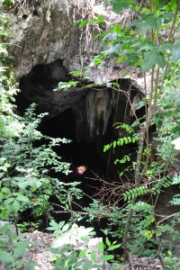 The large sinkhole from outside